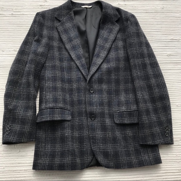 Eddie Bauer Other - EDDIE BAUER WOOL BLAZER TARTAN BLUE BLACK 40T